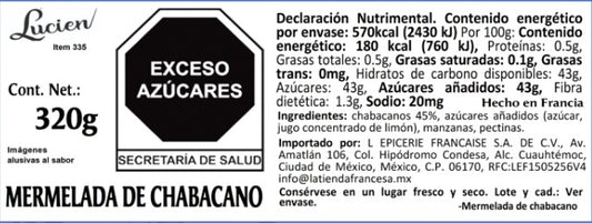 Mermelada de chabacano Lucien Georgelin, 320G