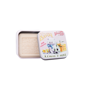 Jabón Savonnerie de Nyons en caja metálica Gatitos - Gato persa Jabón Savonnerie de Nyons en caja metálica Gatitos - Gato persa