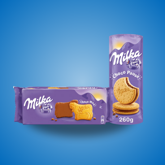 Combo: 2 galletas Milka Choco Pause & Choco Moo Combo: 2 galletas Milka Choco Pause & Choco Moo