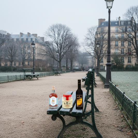 Combo: 1 vinagre Archie 500ml, 1 mostaza Pommery y 1 vinagre de jerez Maille