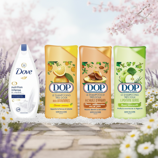 Combo: 3 champus Dop y 1 crema de ducha Dove Combo: 3 champus Dop y 1 crema de ducha Dove