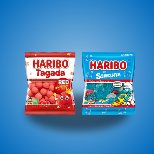 Combo: 2 Haribo Tagada & Schtroumpfs Combo: 2 Haribo Tagada & Schtroumpfs