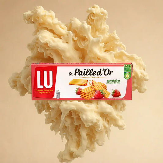 Finas galletas rellenas de fresa Paille d'Or
