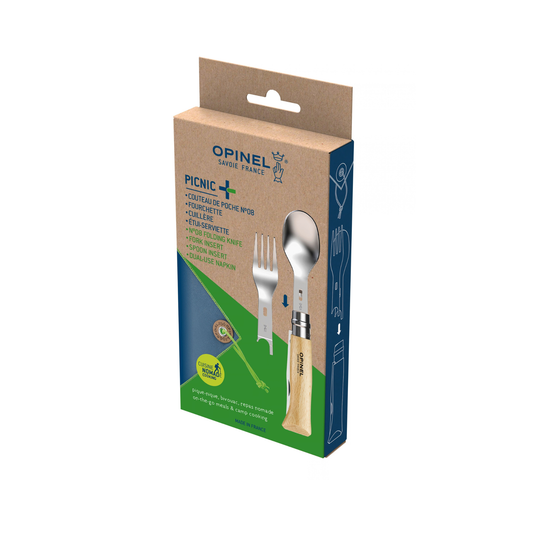 Set Picnic Opinel Nº 08 – Cuchillo y Cubiertos para Comer al Aire Libre
