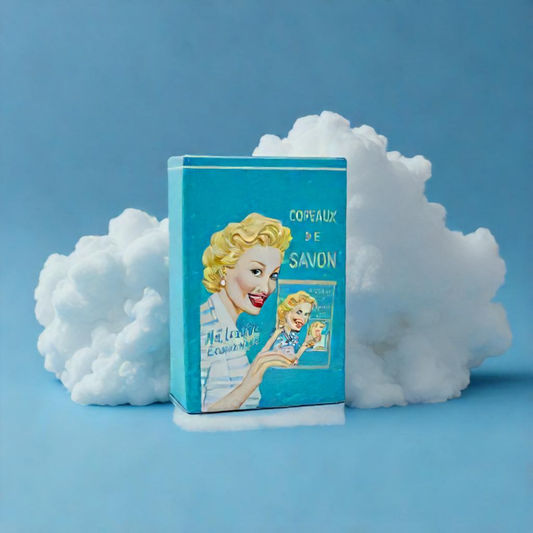 Jabón para ropa Savonnerie de Nyons rallado en caja metálica