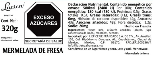Mermelada de fresa Lucien Georgelin, 320G