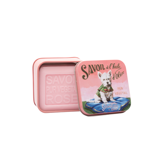 Jabón Savonnerie de Nyons en caja metálica Perritos - Westie