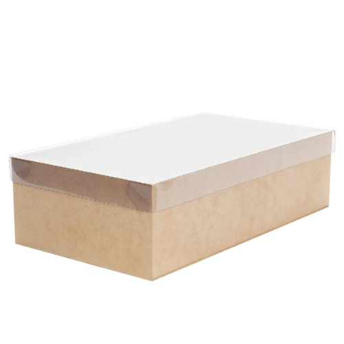 Caja de madera con tapa transparente grande